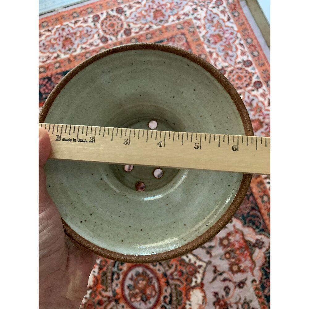 Vintage Studio Art Pottery Ceramic Berry Bowl Colander Strainer Handcrafted